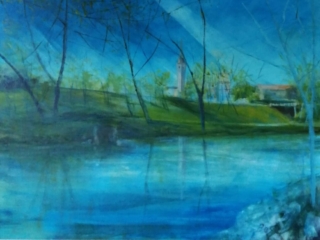 Scorcio del fiume Noncello - Olio su tela - 80 x 60